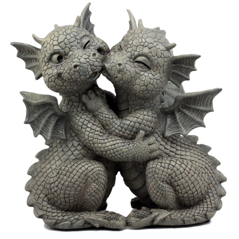 Figurine de jardin dragon lovers de l’amour flamboyant Polemoine