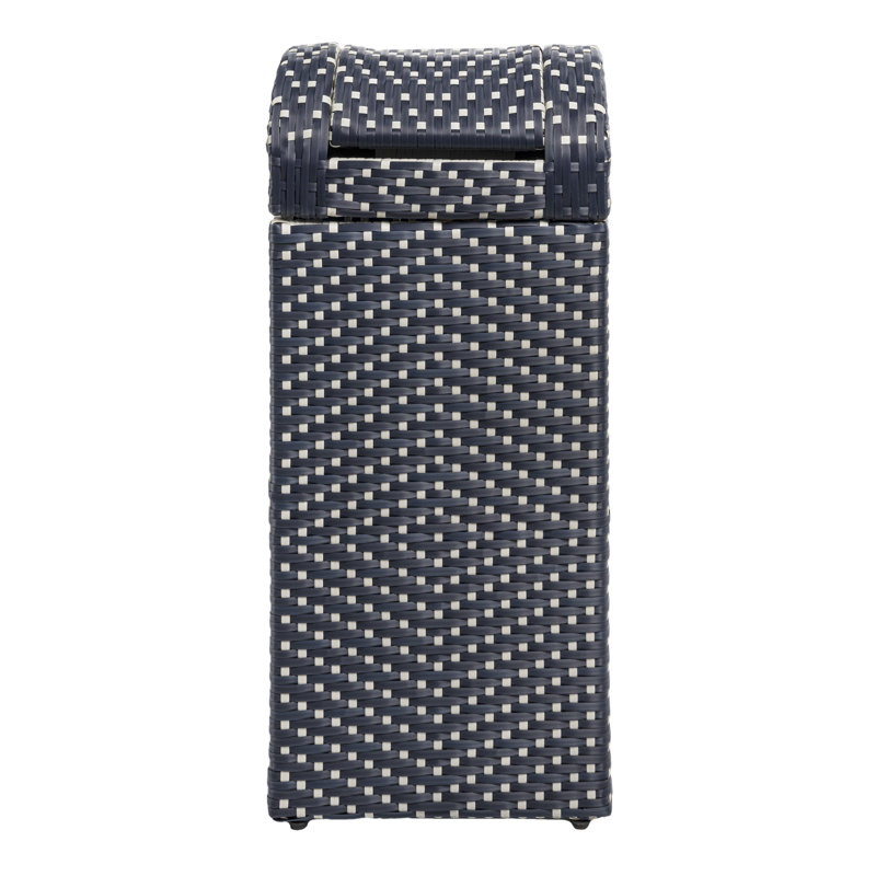 Poubelle escamotable Darla, 14,27 gal, Bleu marine/blanc