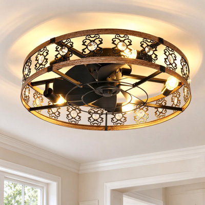 Ventilateur de plafond 20 po à cage réversible 20 po avec éclairage et télécommande