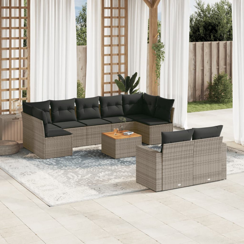 Ensemble de canapé de jardin Vidaxl gris