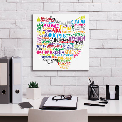  'Ohio Map' by Molly Mattin Canvas Wall Art, 18" x 18"