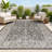Markwart Vine and Border Textured Weave Black/Gray Indoor/Outdoor Rug-122787306
