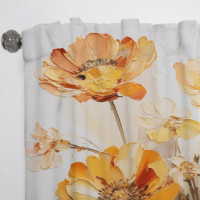 Laughton - Rideau Buttercups - Rideau floral obscurcissant - 1 panneau, L 52 po x L 63 po
