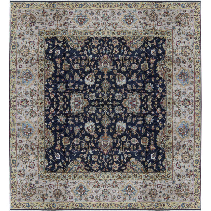 Sona Wool Oriental Area Rug in Black/Beige