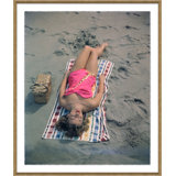 Pat Hall Lying On Beach Giclee Print by Getty Images