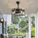 20" 7 - Blade Black Caged Ceiling Fan with Remote Control and Light Kit Included