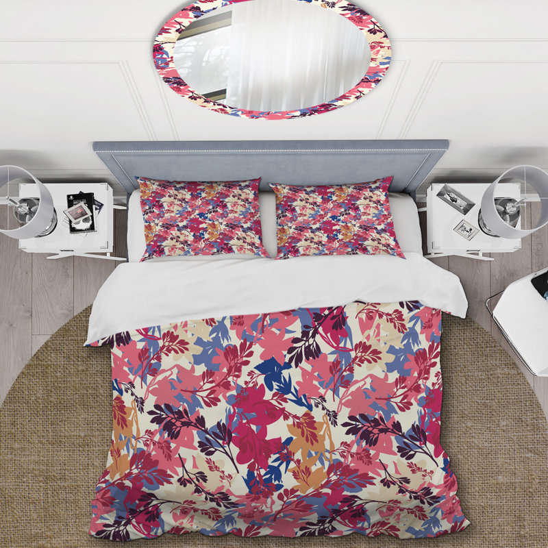 Multicolore floral - ensemble de housse de couette floral - microfibre de polyester