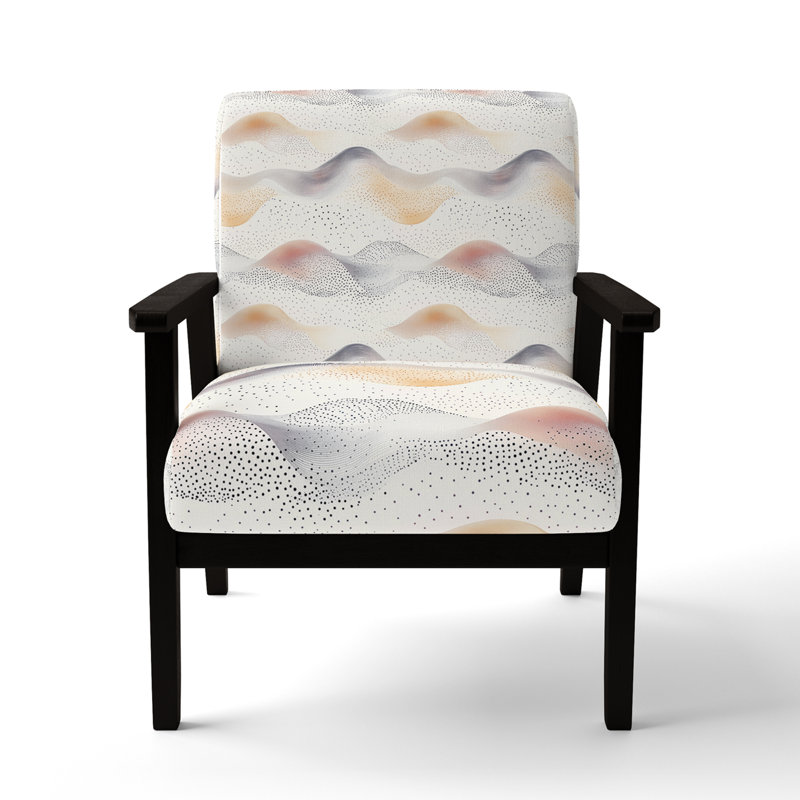 Chaise rembourrée Modern, Accoudoirs carrés noirs