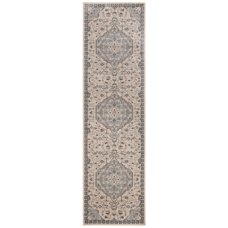 Inez Oriental Viscose Area Rug, Runner 66 x 244 cm