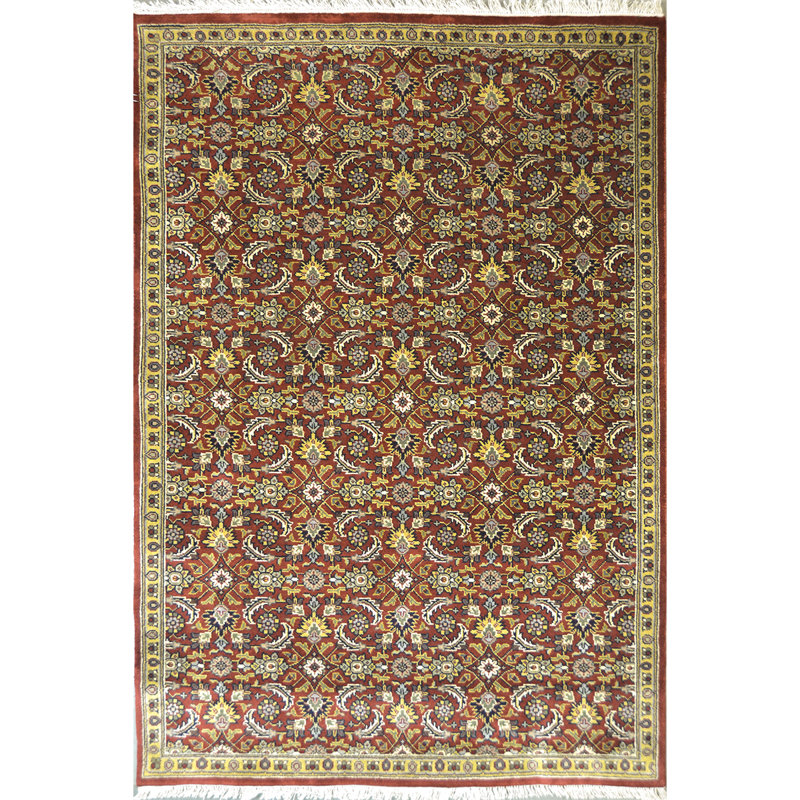Damask Area Rug in Navy, Rectangle 4' x 6'