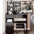 Left Drawer 37" Desktop Vanity Table And Cushioned Stool, Large Sliding Mirror With Touch - Controlled Tri Color Led Brightness Adjustment For Big Spaces Middle Size 37 Inch Drawer, Based High
