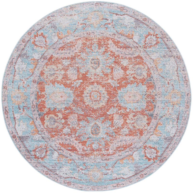Osvaldas Performance Machine Washable Oriental Rug, Round 6'