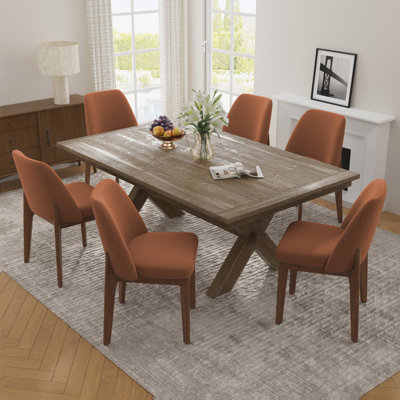 Bason 19.5" H Polyester Upholstered Dining Chairs (Set Of 6)