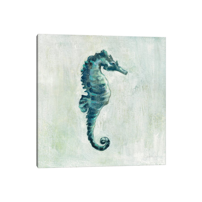 Indigo Sea Life I by Silvia Vassileva - Wrapped Canvas Painting, 45.72 cm H x 45.72 cm W x 3.175 cm D