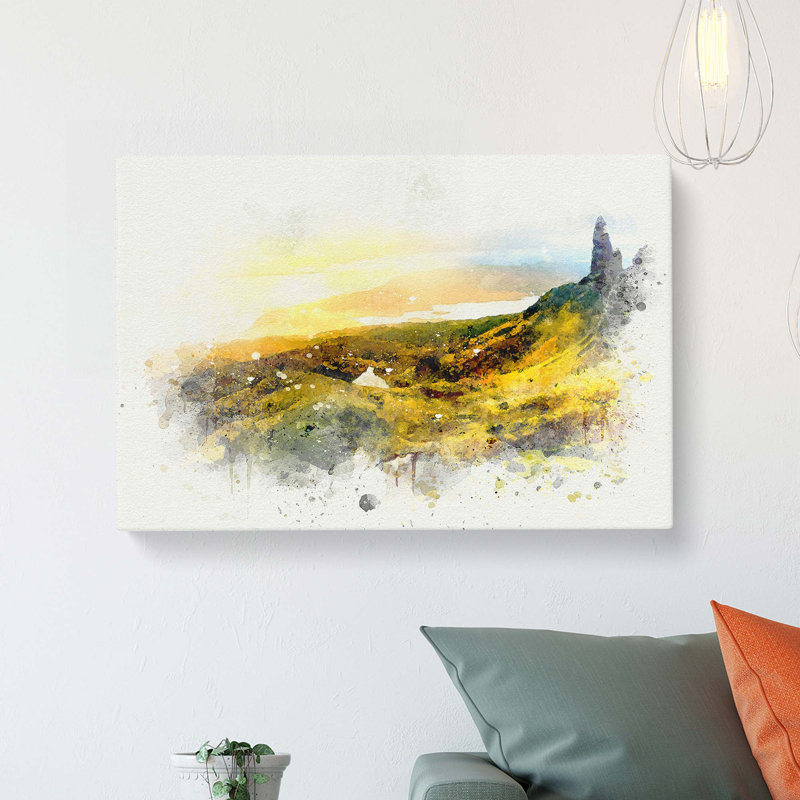 Old Man Of Storr In The Isle Of Skye In Abstract - Wrapped Canvas Painting, 60cm H x 91cm W x 3cm D