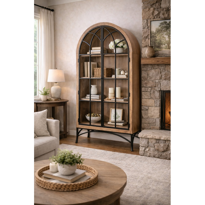 Vitrine en verre Lark Manor ™ Ella, Beige