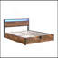 Base de lit avec rangement relevable, base de lit avec tête de lit bibliothèque et lumières DEL, cadre de lit plateforme en bois avec station de charge, aucune boîte à ressorts nécessaire-695770104