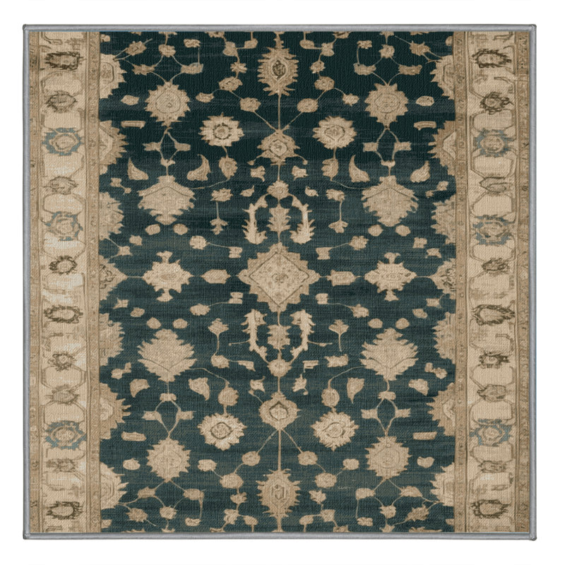 Tapis gris lavable à la machine, Carré 7 pi