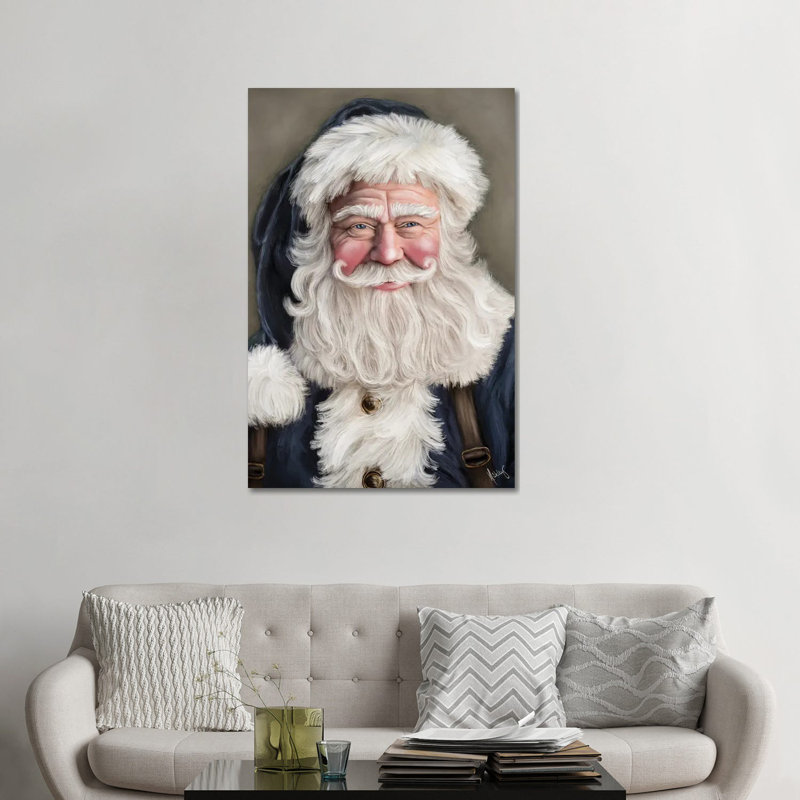 «Blue Santa II», reproduction d'art sur toile tendue, H 48 po x l 32 po, Toile tendue, Ne s’applique pas