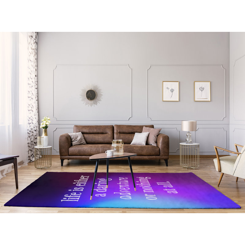 Tapis en polyester à vie en polyester multicolore, Rectangle 5 pi x 7 pi