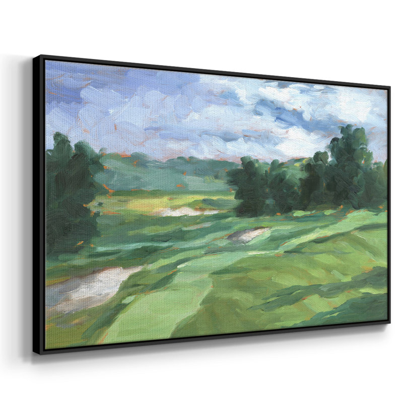 " Golf Course Study IV ", Black, 27" H x 41" W x 2" D