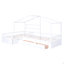 Lit plateforme simple avec trois tiroirs de rangement, blanc