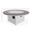 54" Round Rustic Polymer Fire Table with Propane Shelf-1243418480