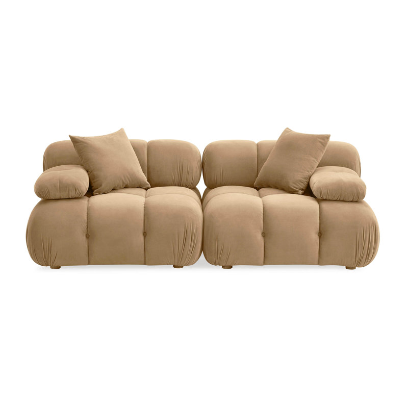 Cheryll Cafe Au Lait Performance Velvet Modular Loveseat