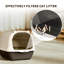 Portable Cat Litter Box with Handle, Large Space Design, Fully Enclosed Front Entry & Litter Filter Pedal, Covered Kitty Toilet for Odour Control