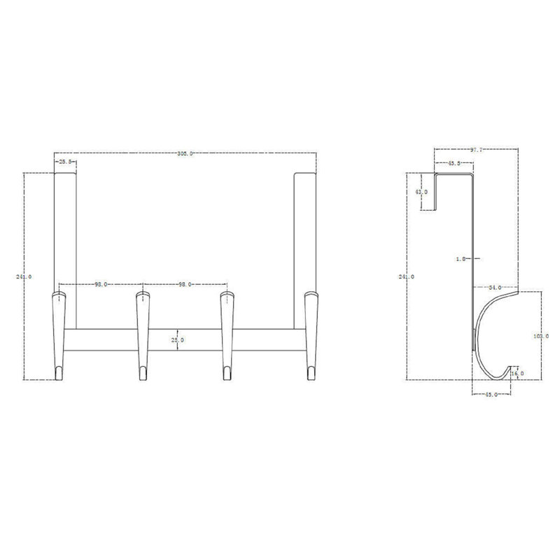 Over-the-Door Wall Mounted Coat Rack