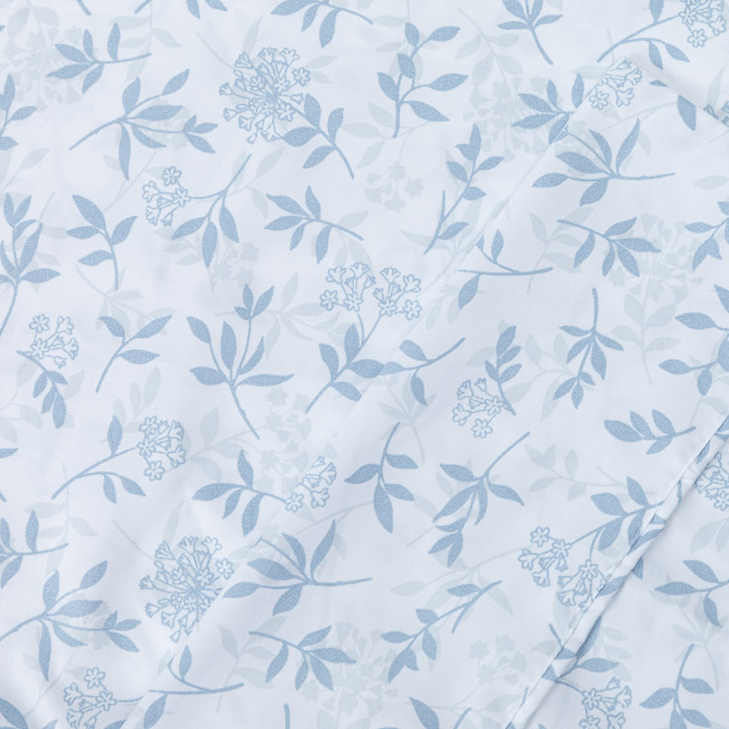 100% Polyester Floral Sheet Set, Full Sheet Set + Fitted Sheet + 2 Pillowcases