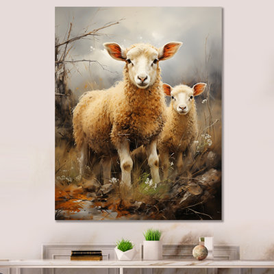 " Beige Sheep Rustic Ruminations II "
