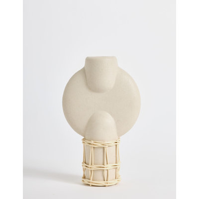 Natural Rattan Weaving Ceramic Vase