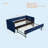 Navy Velvet Daybed, Sturdy Wooden Bed Frame-1767809023