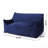 Velveteen Oversized Bean Bag Chair With Armrests, Navy Blue-609750586