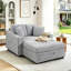  Chaise convertible 53,5 pouces avec canapé-lit et canapé-lit escamotable avec 2 coussins, gris-530191444