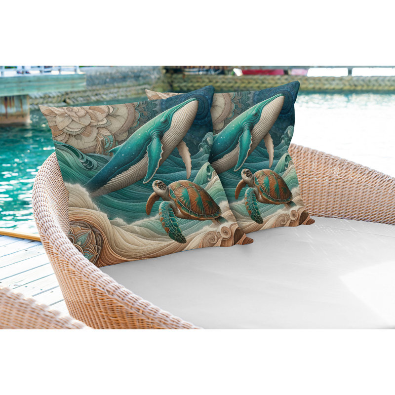 Coussin décoratif réversible en tissu, H 20 po x l 20 po, Carré