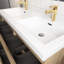 48 po Meuble-lavabo mural double avec plateau en résine blanche-104903848