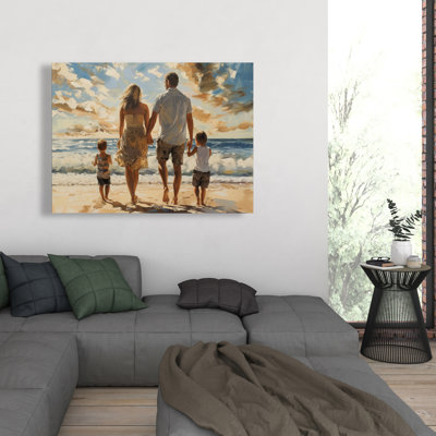 Family Walk - Toile blanche pour décoration intérieure | Design élégant