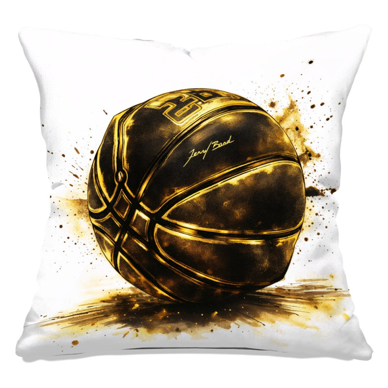 Coussins décoratifs Basketball, 20 x 20 pouces, Brun doré