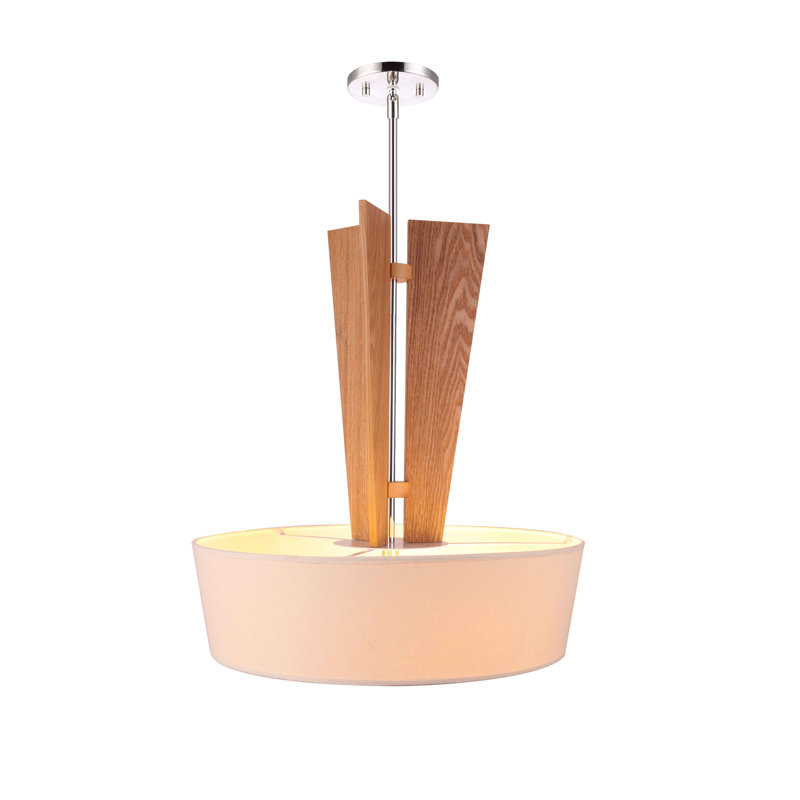 Angle 3 - Light Wood Drum Chandelier