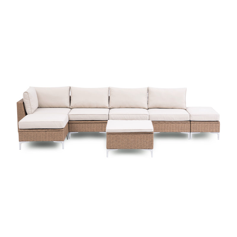Taloga 6 - Person Patio Conversation Set with Cushions, Beige