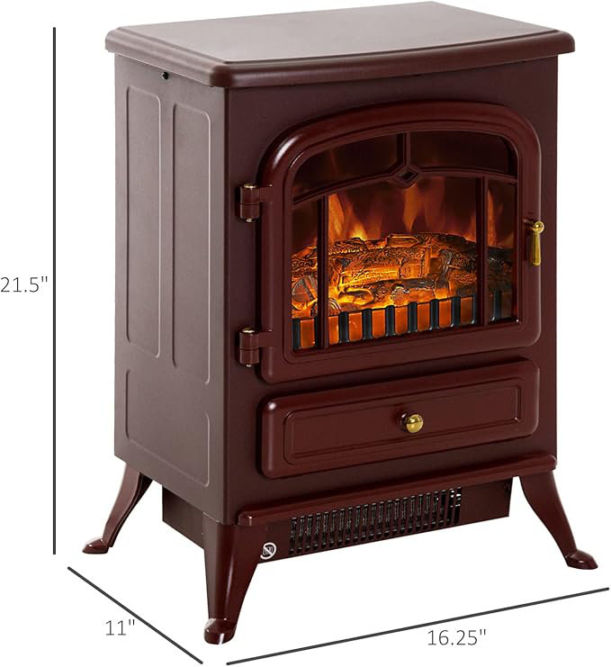 Poêle électrique 750 / 1500W 16 po, Rouge