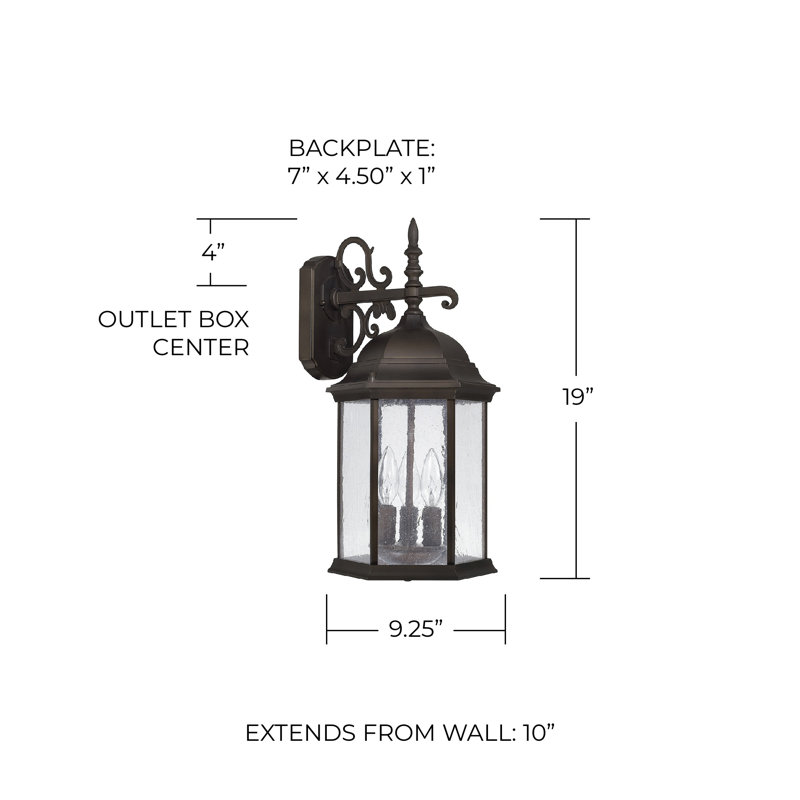Main Street Wall Light, 19" H x 9.5" W x 10" D, Old bronze