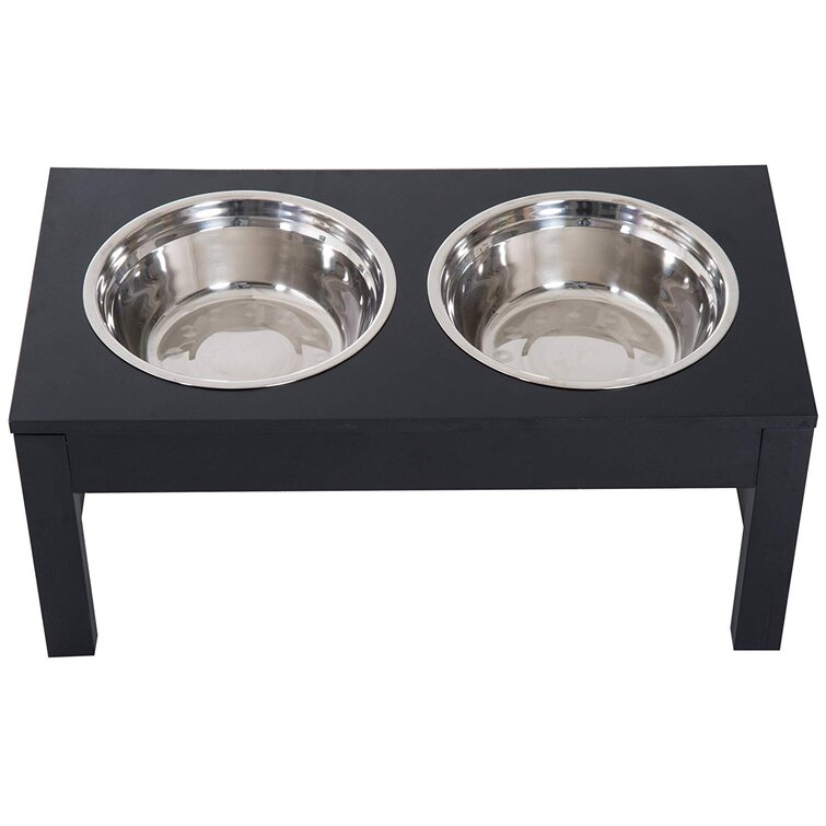 Dog Bowls With the Stand / Elevated Pet Bowls / Modern Feeder / Double  Diner / Big Dog Bowls for Water and Food / Black Metal Base / 