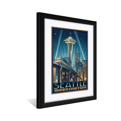 Space Needle Seattle Center Seattle Washington Professionally Framed & Matted Art Print - by Paul A. Lanquist