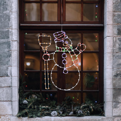 The Holiday Aisle LED Multi Snowman Silhouette 17 in. Hanging Decor