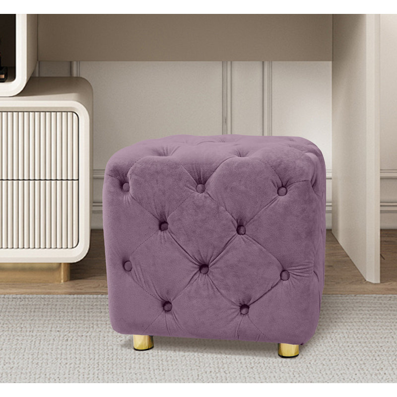 Repose-pieds de maquillage en velours Modern, Velours mauve
