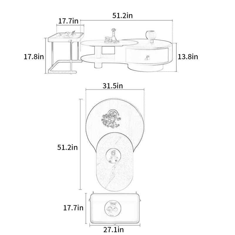 Italian Light Luxury Style Coffee Table