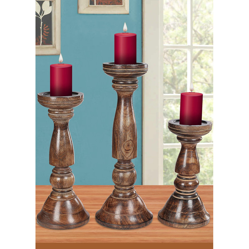 Ensemble de 3 porte-bougies Rustic, Roussi